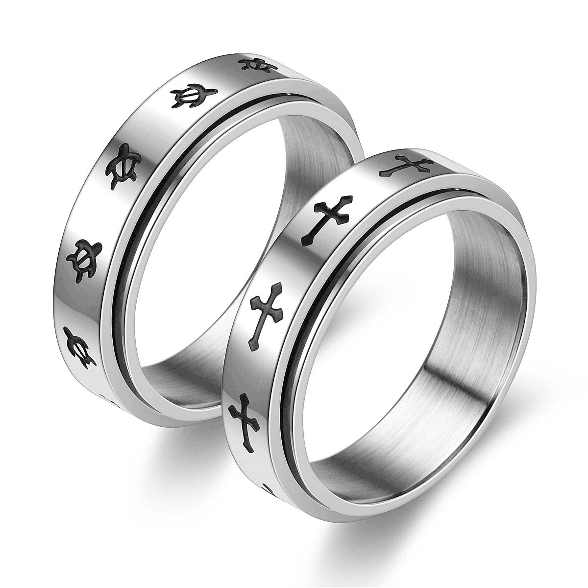 Wholesale Titanium Steel Rotating Turtle Ring