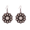 Wholesale Retro Ethnic Style Alloy Inlaid White Turquoise Round Earrings