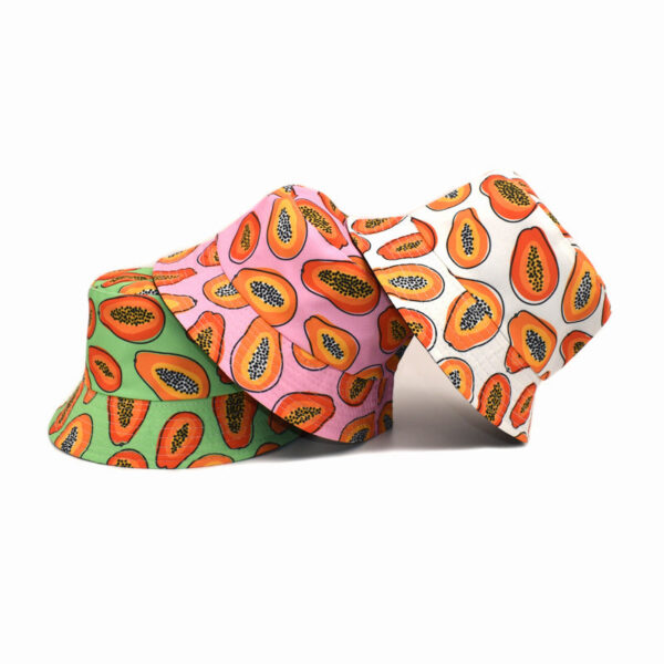 Wholesale Papaya Printed Polyester Bucket Hat