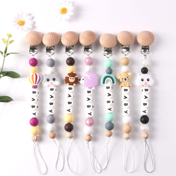 O1CN01DtMtqm1y3aHBS3z6M_2206682286523-0-cib Wholesale Baby Pacifier Anti Drop Silicone Pacifier Chain with Cartoon Animals