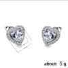 Wholesale Heart Diamond Crystal Alloy Earrings
