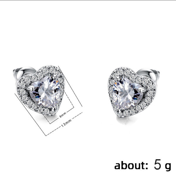 Wholesale Heart Diamond Crystal Alloy Earrings