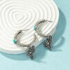 Wholesale Bohemian Turquoise Cactus Alloy Earrings