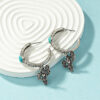Wholesale Bohemian Turquoise Cactus Alloy Earrings