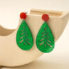Wholesale Leaves Hollow Christmas Tree Sequin Drop Earrings Niche Round  Acrylic Earrings