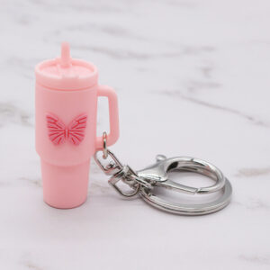 Pink butterfly keychain
