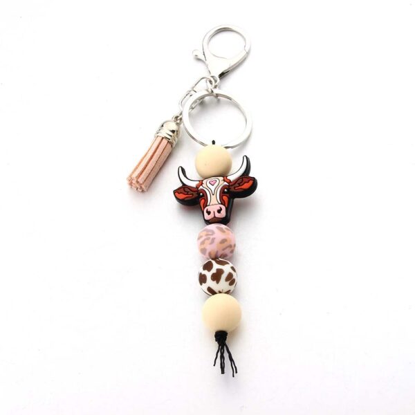 Wholesale Silicone Bead Tassel Keychain