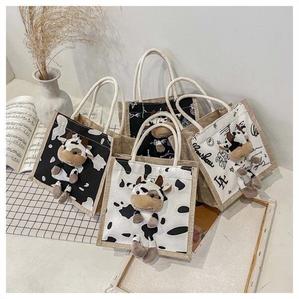 Wholesale large capacity graffiti cute calf canvas bag