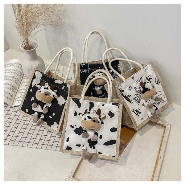 Wholesale large capacity graffiti cute calf canvas bag
