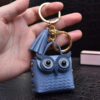 Wholesale Metal Leather Owl Coin Purse Keychain