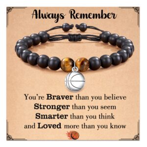 Tiger Eye basketball bracelet + Always remember card