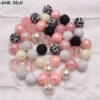 O1CN01E3r6Kj1QEr8rPMlw9_2201245431945-0-cib-2 Wholesale 50pcs/pack 20MM Bull Pink+Leopard Print Acrylic Beads Bubblegum Beads