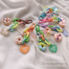 Wholesale Plastic Donut Frosted Bear Keychain 10PCS