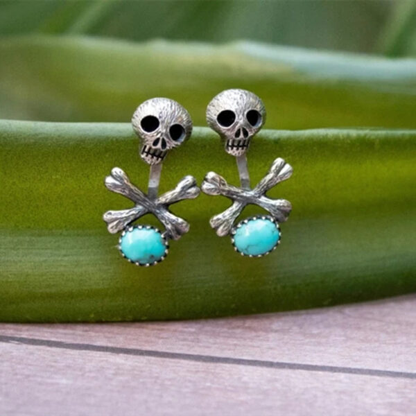 Wholesale Vintage Skull Bones Alloy Earrings