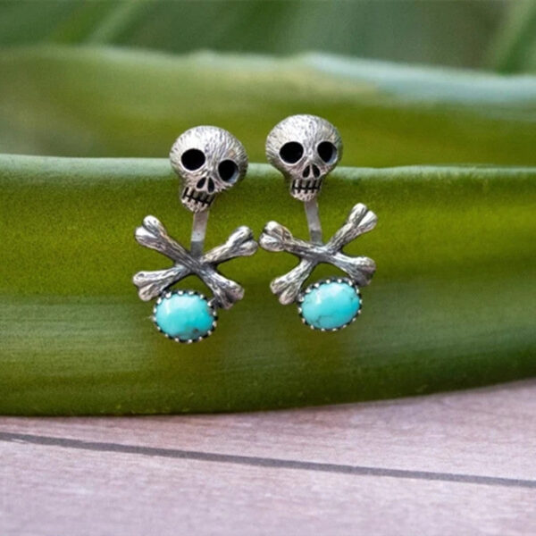 Wholesale Vintage Skull Bones Alloy Earrings