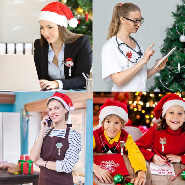 Wholesale Christmas Series Easy Pull Buckle Telescopic Badge Scroll Keychain