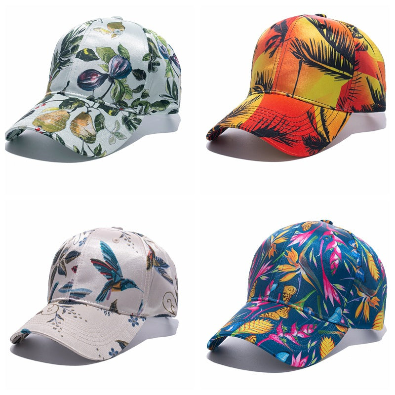 Wholesale lyester Flower Print Baseball Cap