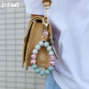 Wholesale Keychains Silicone Wood Beads Bohemian Vintage Wrist Keychain