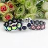 Wholesale Enamel Colored Rubber Lacquer Gemstone Flower Crystal Colored Glass Bracelet