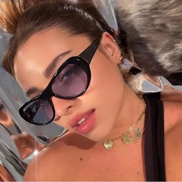 Wholesale PC Y2K Punk Futuristic Oval Big Frame Sunglasses