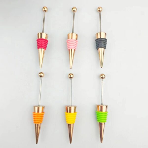 Wholesale Beadable Utensils DIY Zinc Alloy Rose Gold Red Wine Stopper