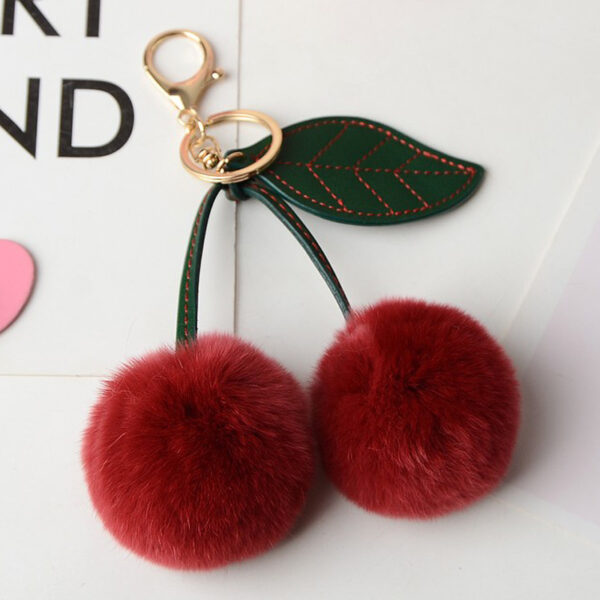 Wholesale Small Cherry Plush Keychain