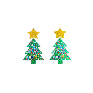 Green glitter christmas tree n47