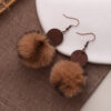O1CN01EB2jsW1ftMR4XHzjK_3172764064-0-cib Wholesale Brown and Black Artificial Fur Ball Earrings