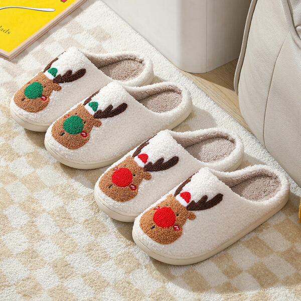 O1CN01EBAP191ELvrEXuUjY_2595180336-0-cib-1 Wholesale New Christmas Elk Thick Anti-slip Cute Winter Cotton Slippers