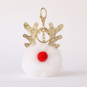 White / 8cm + gold keychain