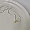 Wholesale Platinum Plated Rice Grain Olive Bead Necklace