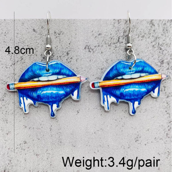 Wholesale Rainbow Mouth Acrylic Earrings