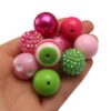 Wholesale 50PCS/Pack 20MM Tricolor Stripe Acrylic Beads Bubblegum Beads