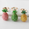 Wholesale Creative Cute Diamond-encrusted Alloy Rhinestone Three-dimensional Pineapple Keychain