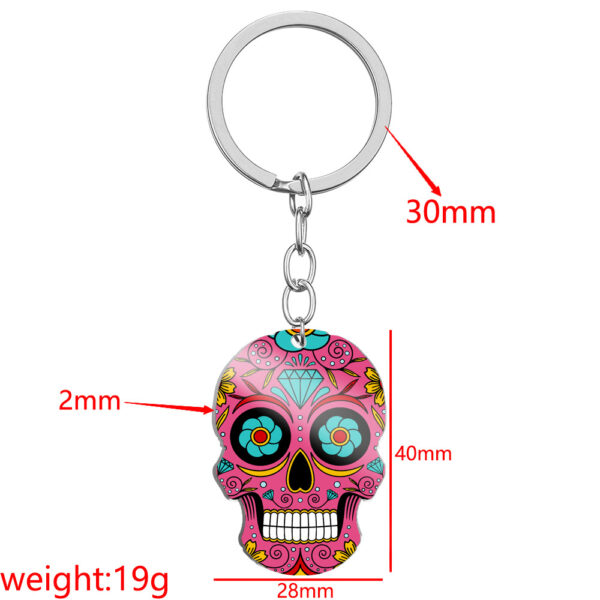 Wholesale Day of the Dead Skull Stainless Steel Keychains
