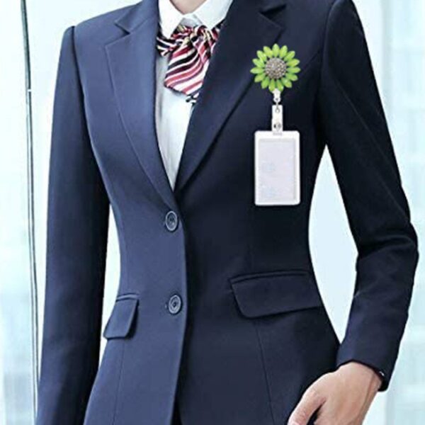 Wholesale Badge Reels Metal Sunflower Flower Diamond Retractable Keychain