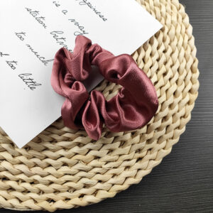 Satin large intestine hair ring [cameo Brown]]