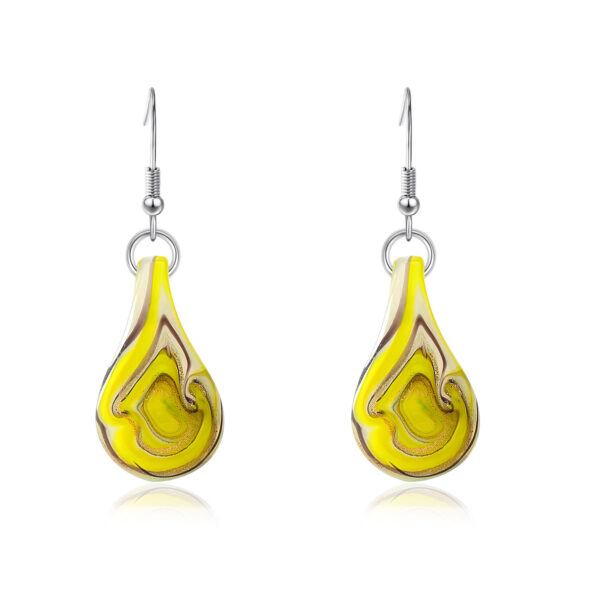 Wholesale Blue Orange Messy Silk Flat Water Drop Glass Ethnic Style Necklace