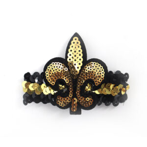 Sequin bracelet/black gold arrow