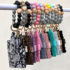 Wholesale Colorful Silicone Beads PU Tassel Coin Purse Wrist Keychain