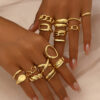 Wholesale Geometric Light Luxury Style Heart Design Open Personality Niche Design Versatile Rings