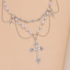 Wholesale Imitation Pearl Tassel Cross All-match Fashion Necklace