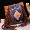 Wholesale Cotton Linen Aztec Pattern Vintage Hand Woven Tassel Bag