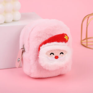 Plush key case-elderly pink