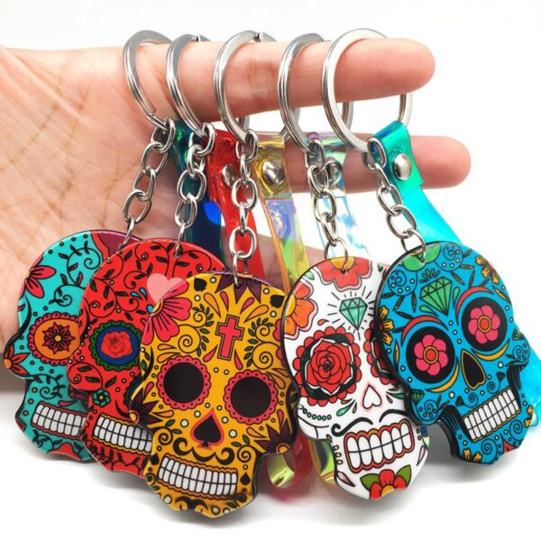 O1CN01EOgRAc1czMjtIMbMO_2211273843671-0-cib Wholesale Day of the Dead Skull Mexican Calavera Acrylic Keychain