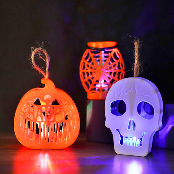 Wholesale Halloween Pumpkin Lantern LED Colorful Electronic Skull Candle Light