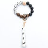 Wholesale Ball Wooden Beads Beaded Wrist Keychain