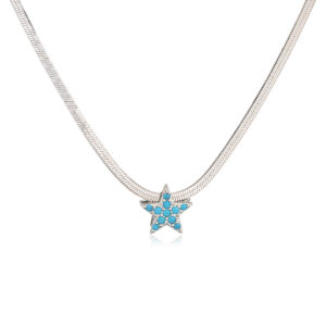 White Gold Blue Pine Star