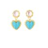 Wholesale Imitation Turquoise Peach Heart Alloy Earrings