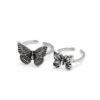 Wholesale Retro Hollow Butterfly Ring 2-piece Alloy Set